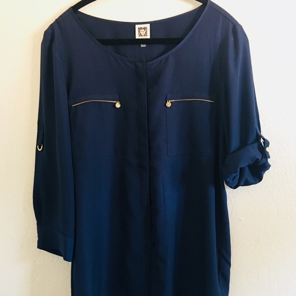 Anne Klein Tops - Navy blue blouse